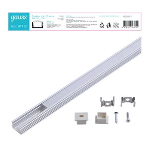 Профиль для ленты LED Gauss врезной гл 12mm - 2m 1/40