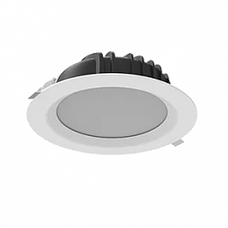 Светильник светодиодный "ВАРТОН" Downlight круглый встраиваемый 230*81 мм 40W 3000K IP54/20 DALI RAL9010 белый матовый