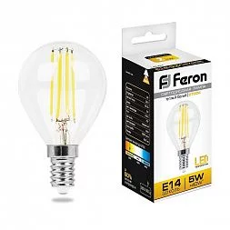 Лампа светодиодная Feron LB-61 Шарик E14 5W 230V 2700K