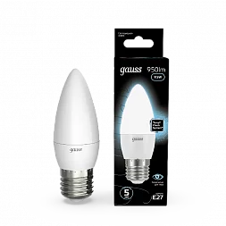 Лампа Gauss Свеча 9.5W 950lm 4100К E27 LED 1/10/100