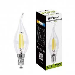 Лампа светодиодная Feron LB-714 Свеча на ветру E14 11W 230V 4000K