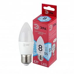 Лампочка светодиодная ЭРА RED LINE LED B35-8W-840-E27 R E27 / Е27 8 Вт свеча нейтральный белый свет