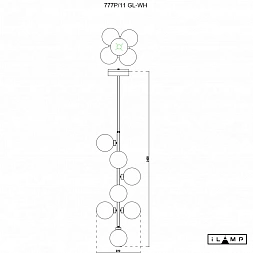 Подвесной светильник iLamp GOLDEN 777P/11 GOLD&WHITE