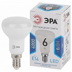 Лампочка светодиодная ЭРА STD LED R50-6W-840-E14 Е14 / Е14 6Вт рефлектор нейтральный белый свет