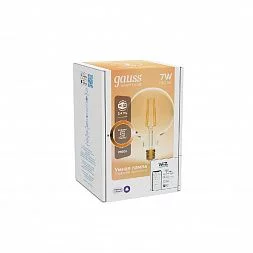 Лампа Gauss Smart Home Filament G95 7W 740lm 2500К E27 диммируемая LED 1/40